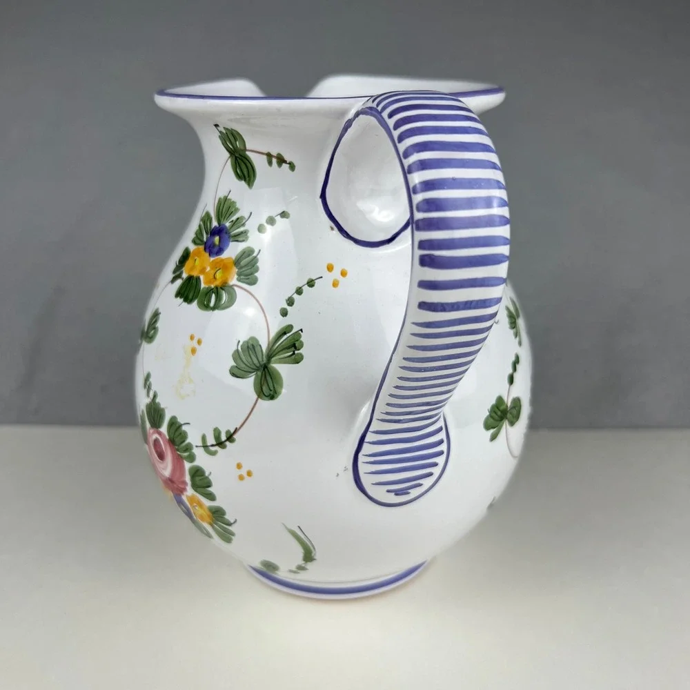 VTG Pitcher Made in Italy L. Pardi Floral Pitcher 7.5